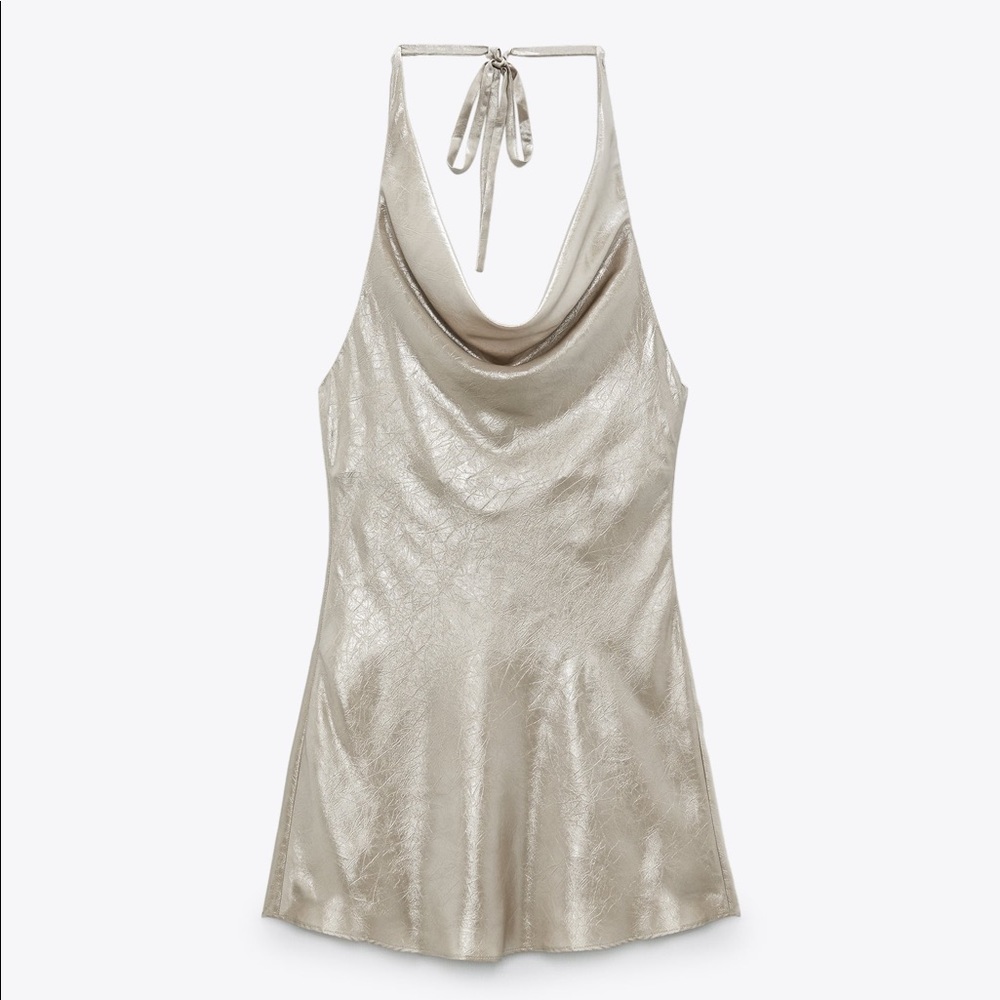 Zara halter mini slip dress
